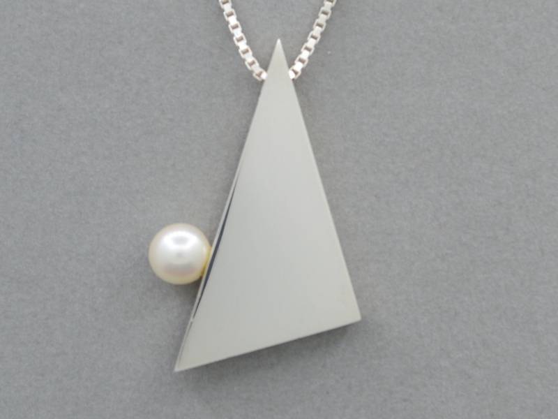 Pythagoras-Anhänger 925/ - Silber Mit Weißer Perle von GoldschmiedeGrunwald