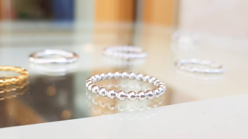 Zusteckring Aus 925Er Sterlingsilber Silberring Stackring Stapelring Kugelring von GoldschmiedeJosefine