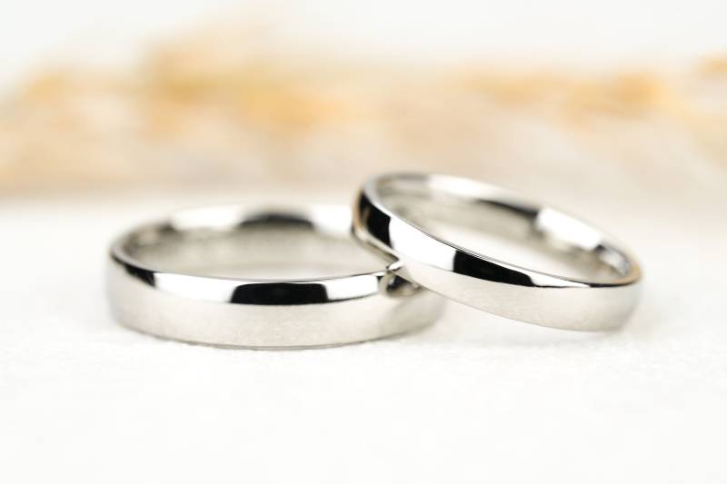 Schlichte Eheringe Platin Poliert | Schmale Trauringe 600 Verlobungsringe Partnerringe Filigran Klassisch Hochzeit Platinring von GoldschmiedeScheffel