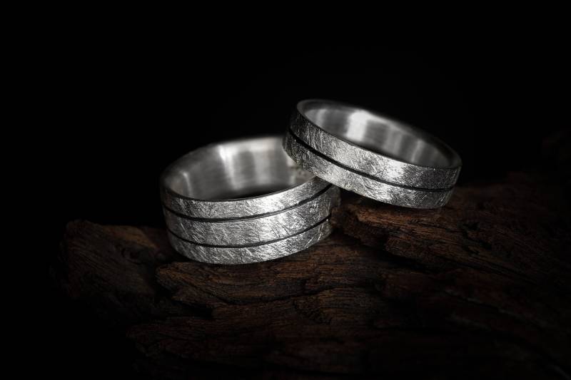 Trauringe, Eheringe, Silberringe, Ringe, Sterlingsilber, Trauringe Mattiert, 925Er Silber von GoldschmiedeScheffel