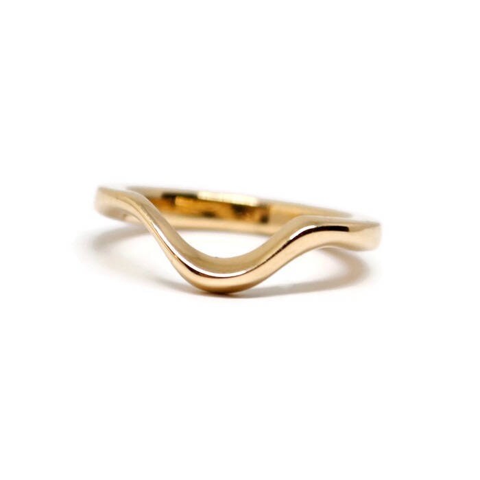 Freie Form Wellenring/14K Gelbgold Recycling Gold Ring Sofort Lieferbar von GoldsmithSilversmith
