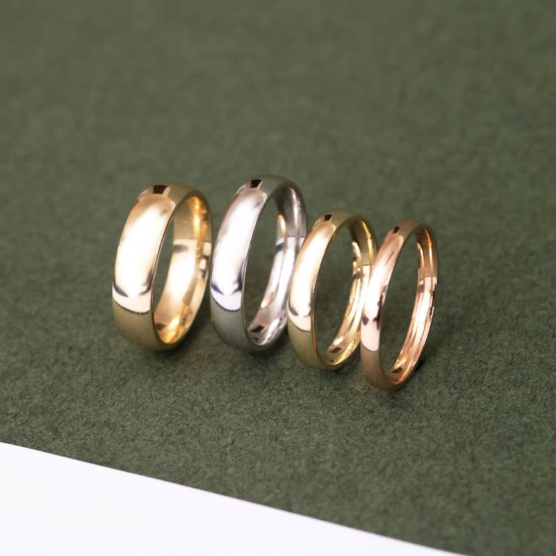 14K 18K Comfort Fit Ehering, Solid Gold Dome Hochglanzpolierte Schlichte Eheringe von GoldstoreJewelry