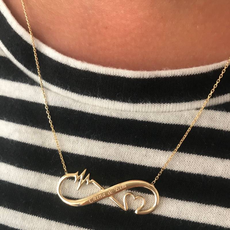 14K Solid Gold Gravierte Name Infinity Halskette, Zierliche Personalisierte Halskette Ist Ein Großes Geschenk Für Sie. Frauen von GoldstoreJewelry