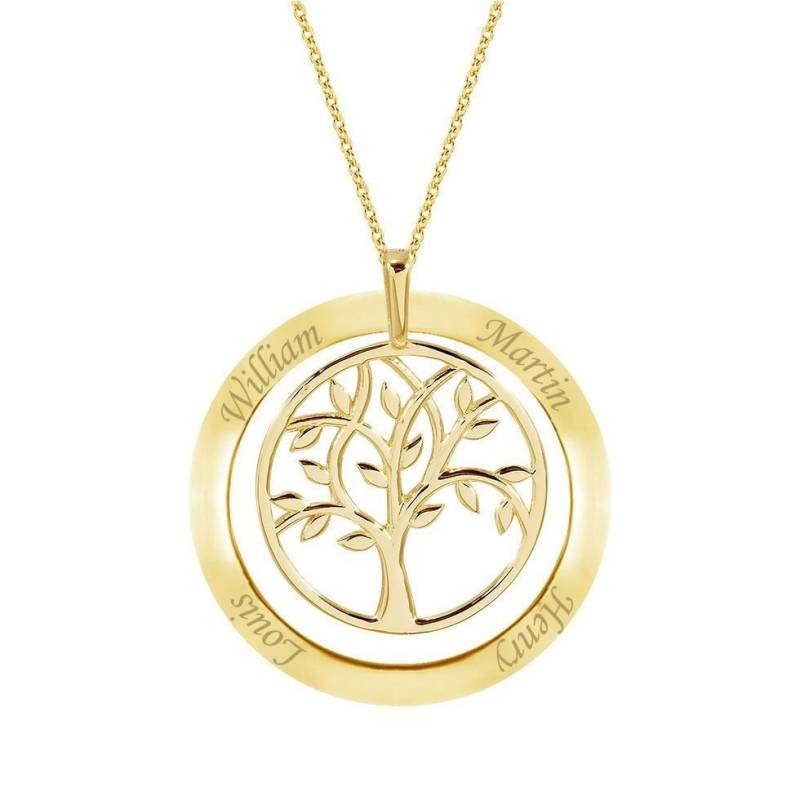 Benutzerdefinierte 14K/18K Solid Gold Stammbaum Halskette - Gravierte Namen Daten Personalisierte Anhänger Perfektes Geschenk Für Sie von GoldstoreJewelry