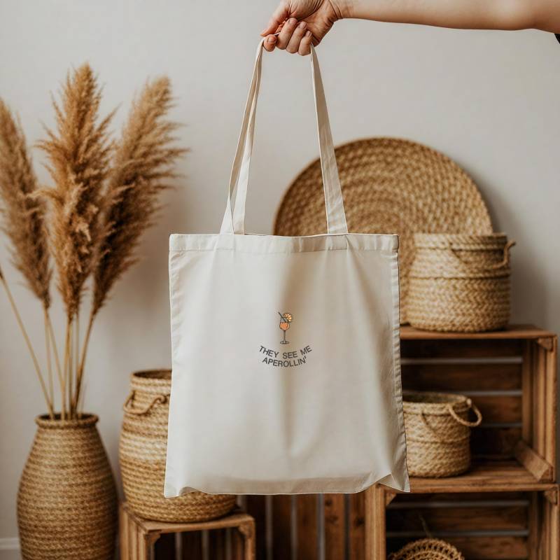 Jutebeutel Bestickt "They See Me Aperollin'" Geschenkidee Tote Bag Jutebeutel Bestickt "They See Me Aperollin'" Geschenkidee Tote Bag von GoldstueckCouture