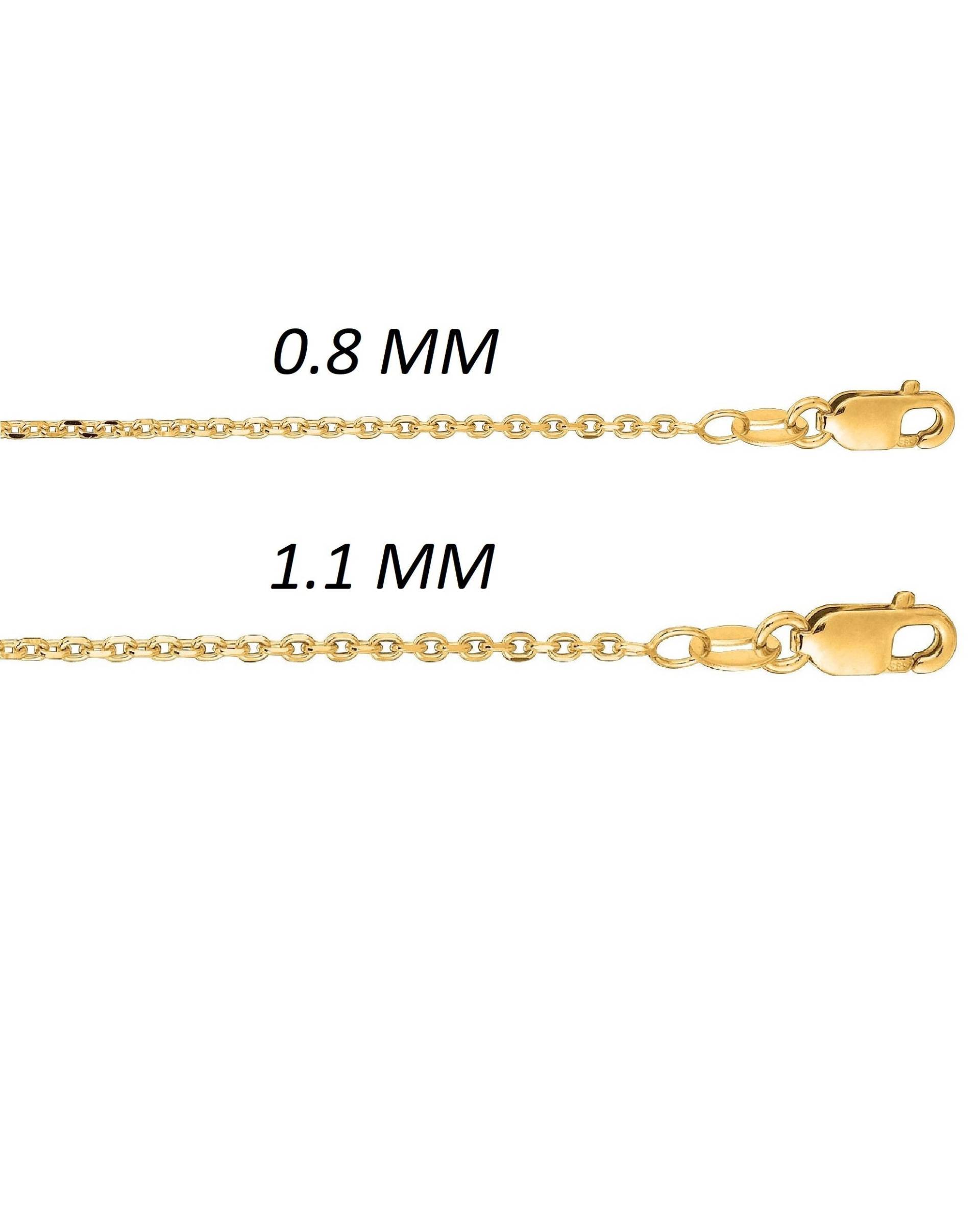10K Solid Gelbgold Kabel Kettenhalskette, 16 ", 18 20 "Zoll, 0, 8 Mm - 1, 1 Breit, Dünne Goldkette, Zarte Für Frauen von Goldtherapy