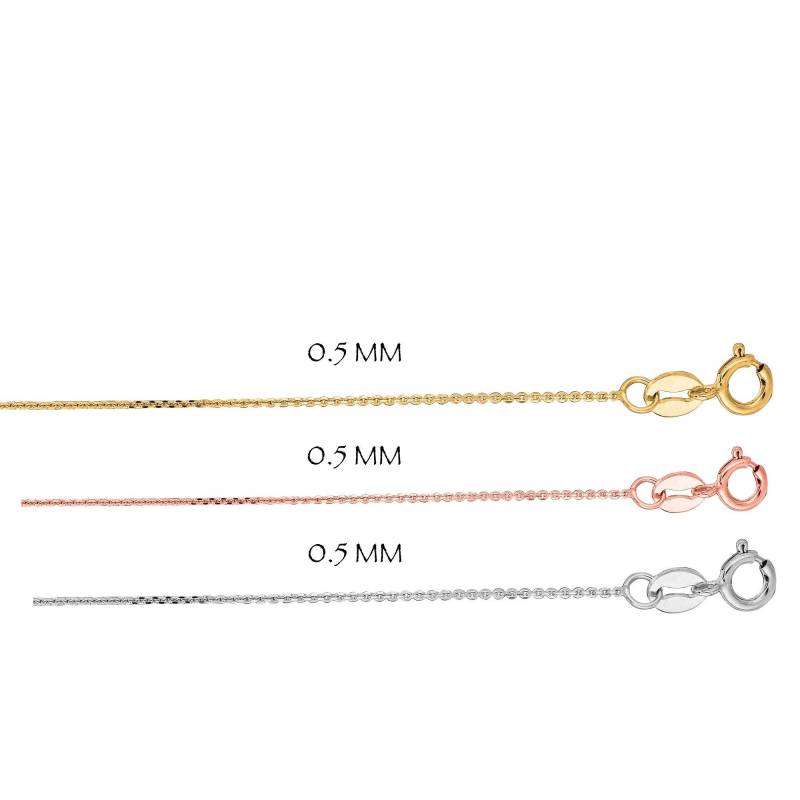 10K Solid Gold Flachkabel Kette, Dünne Zarte Halskette Für Jeden Tag, Rotgold, Weißgold, Gelbgold von Goldtherapy