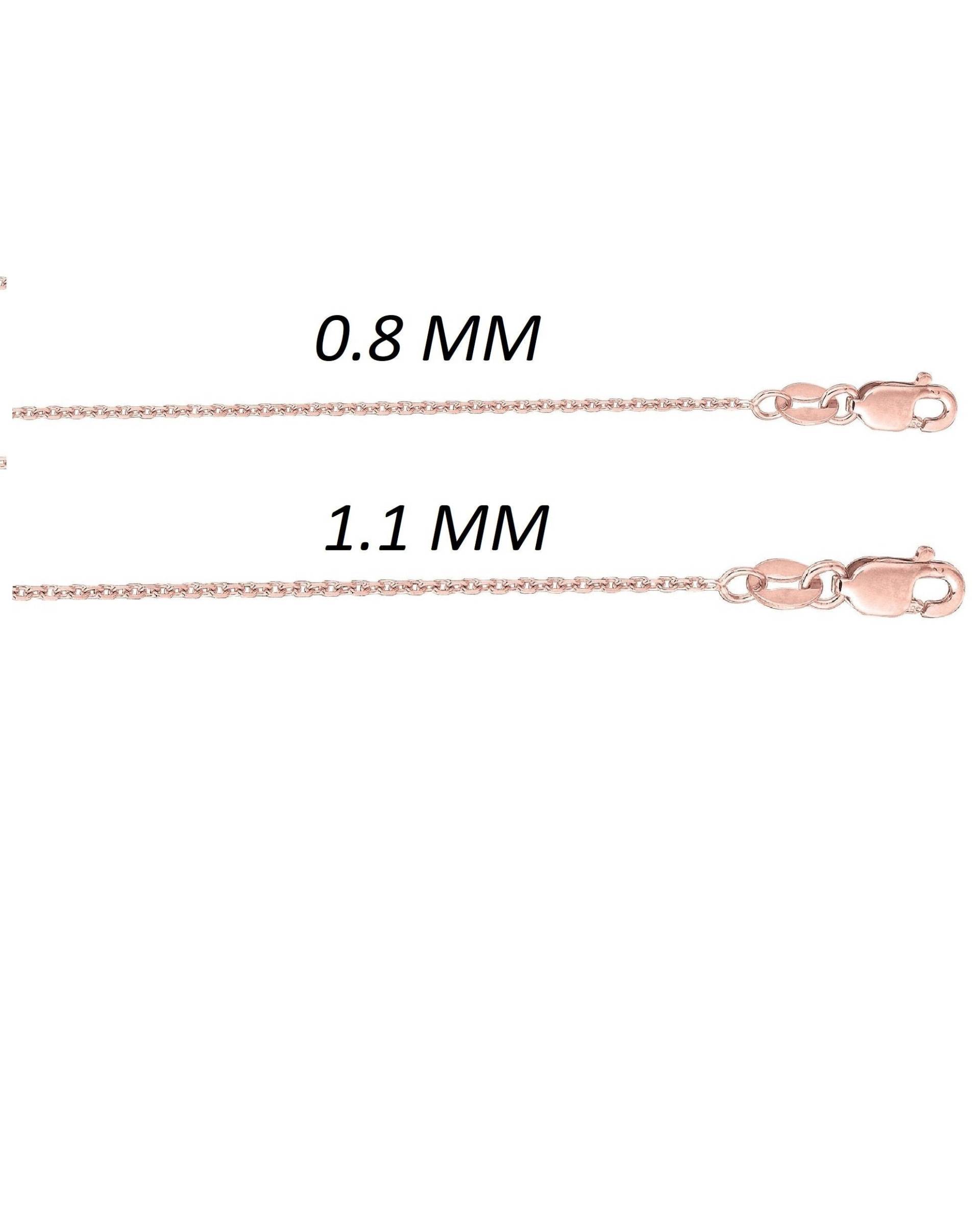 10K Solid Rose Gold Kabel Kettenhalskette, 16 ", 18 20 "Zoll, 0, 8 Mm - 1, 1 Breit, Dünne Goldkette, Zarte Goldkette Für Frauen von Goldtherapy