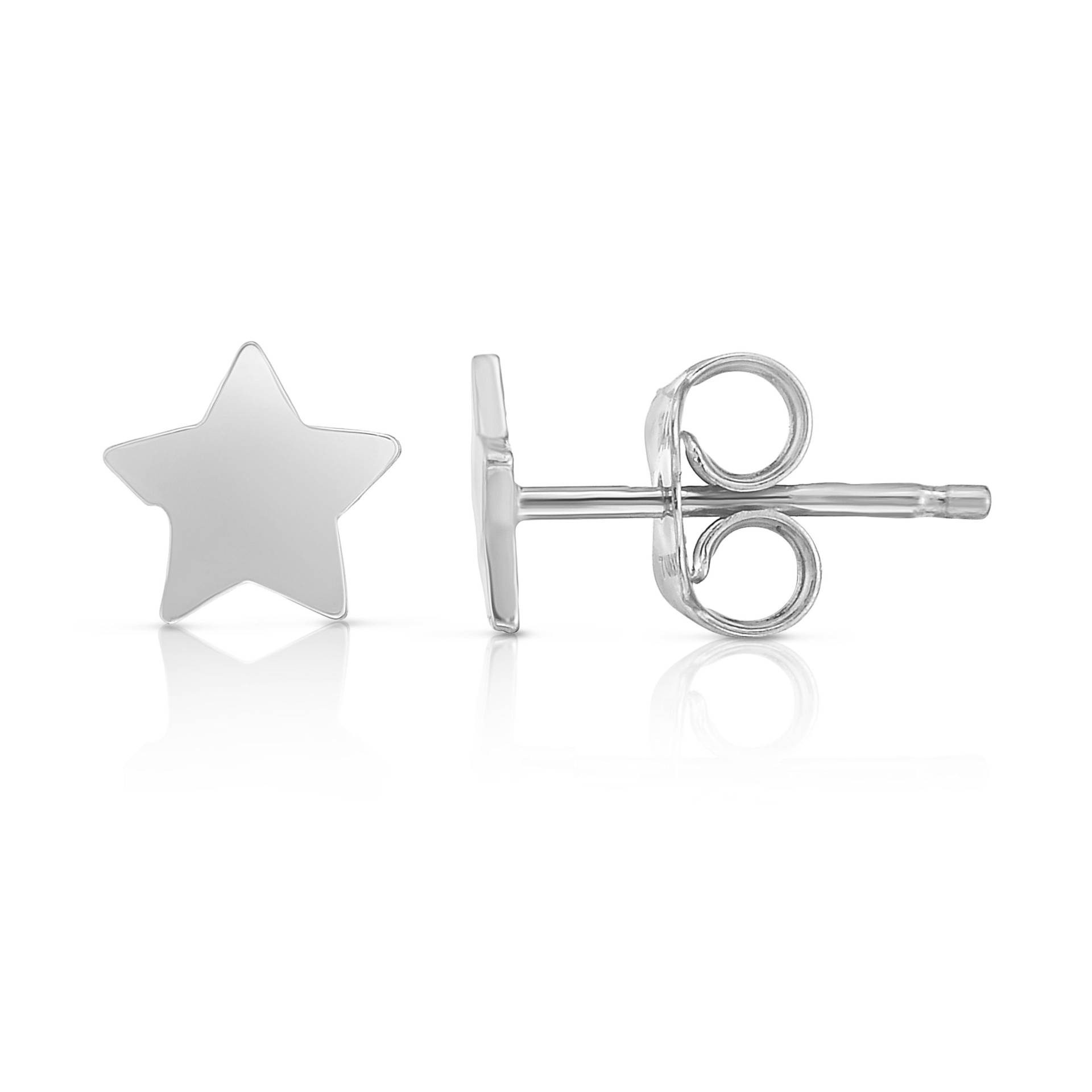 14K Weißgold Stern Ohrstecker, 4K Gold Ohrstecker Set, Ohrringe, Mode Frauen Mädchen von Goldtherapy