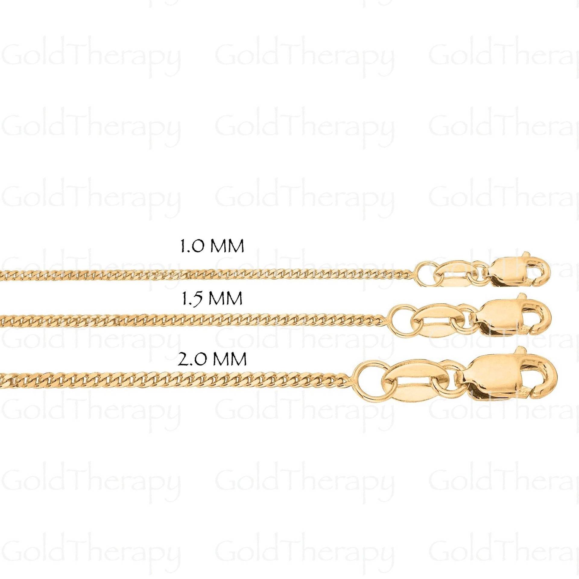 Solide 10K Gelbgold Gourmette Kettenhalskette, 16 " - 24" Zoll, 1, 0 Mm 1, 5 2, 0 Breit, Dünne Panzerkette, Frauen Schmuck Geschenk von Goldtherapy