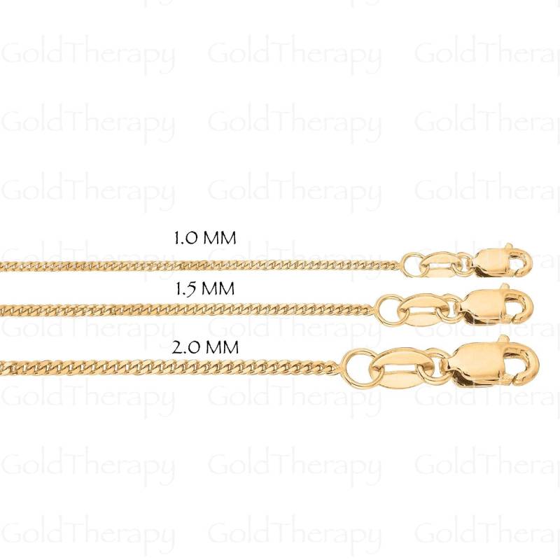 Solide 10K Gelbgold Gourmette Kettenhalskette, 16 " - 24" Zoll, 1, 0 Mm 1, 5 2, 0 Breit, Dünne Panzerkette, Frauen Schmuck Geschenk von Goldtherapy