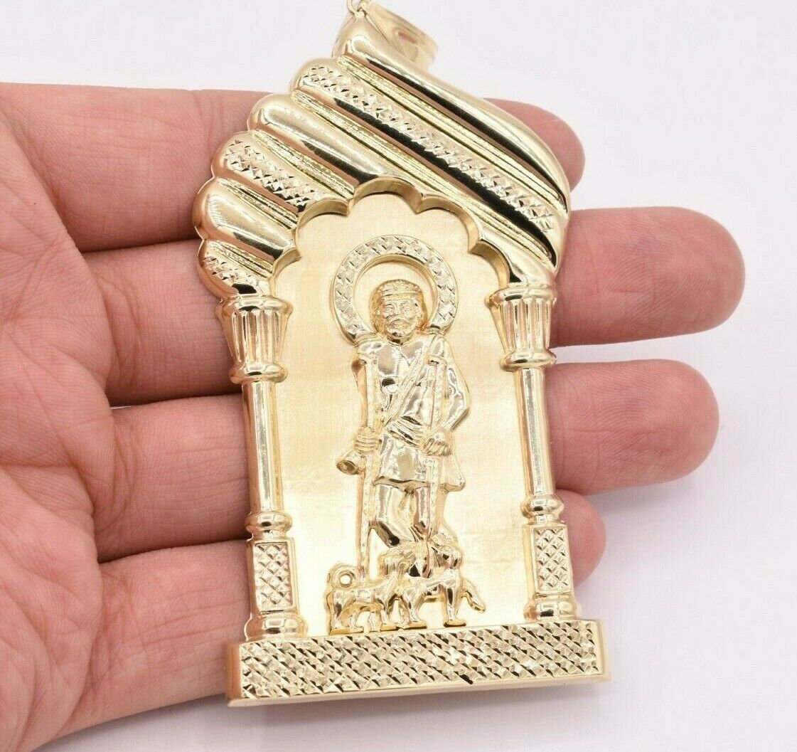 4 1/2 "st. Lazarus Jesus Anhänger Diamantschliff Echt 10K Gelbgold 4 1/2 "st. Lazarus Jesus Anhänger Diamantschliff Echt 10K Gelbgold von GoldumNYC
