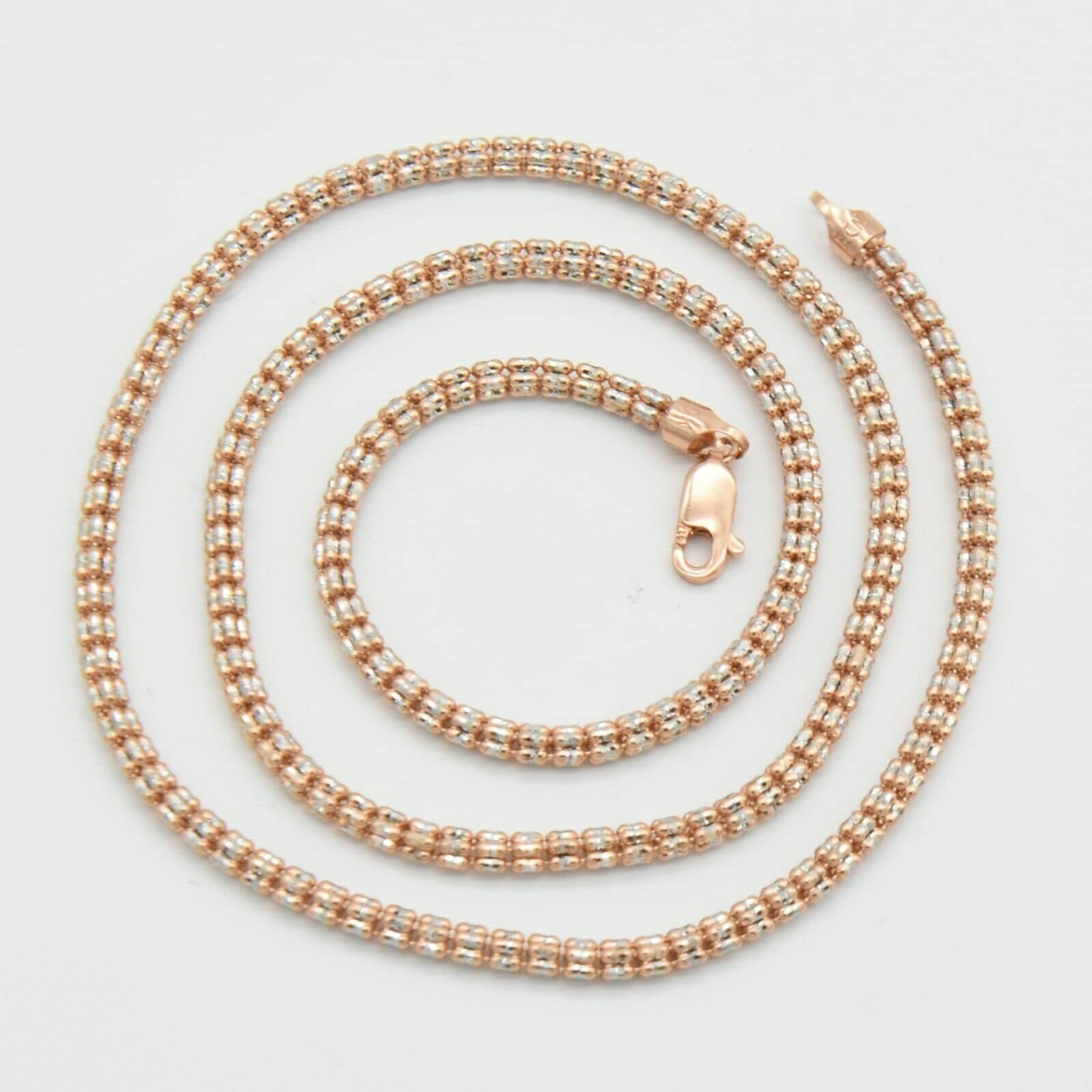 4.4 Mm Diamond Cut Iced Kette Gliederkette Halskette Echt 10K Rose Weiß Gold von GoldumNYC