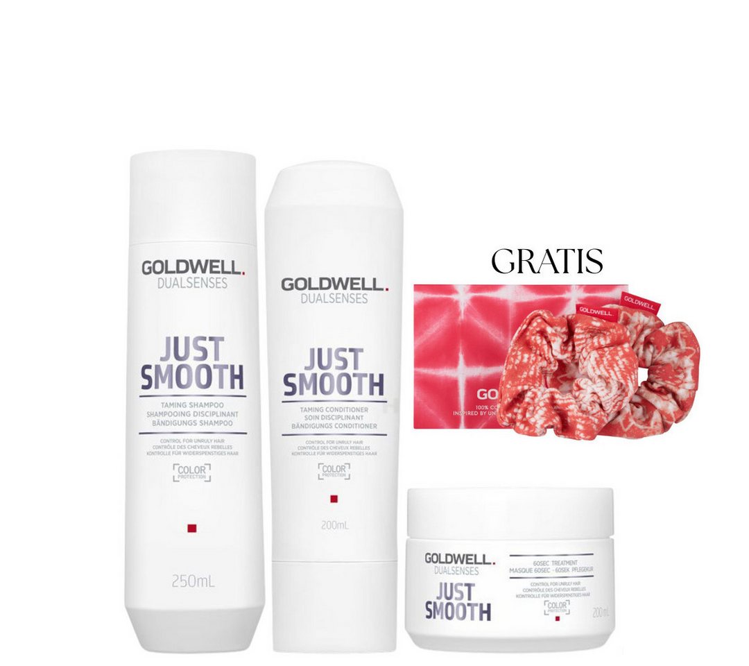 Goldwell Haarpflege-Set Dualsenses Just Smooth Bändigungs Set mit gratis Scrunchie, 4-tlg. von Goldwell