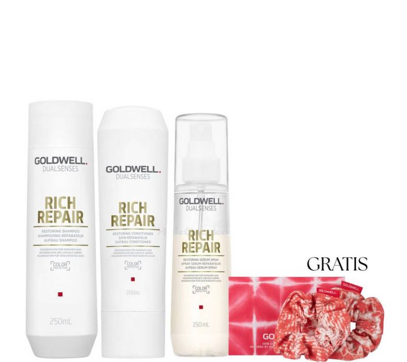 Goldwell Haarpflege-Set Dualsenses Rich Repair – Intensivpflege-Set mit gratis Scrunchie, 4-tlg. von Goldwell