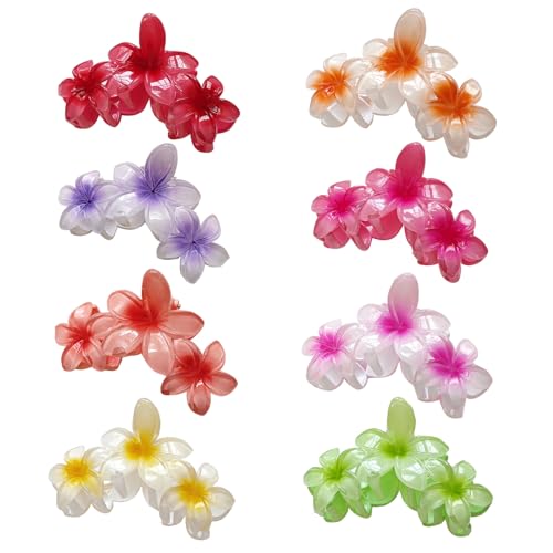Goldyida 8 Stück Blumen Haarklammer Hawaii Haarspangen Blumen Haarspangen Blumenhaarnadel Bunte Haarspangen Phalaenopsis Haarclips für Mädchen und Frauen Strand Party Pool Urlaub (B) von Goldyida