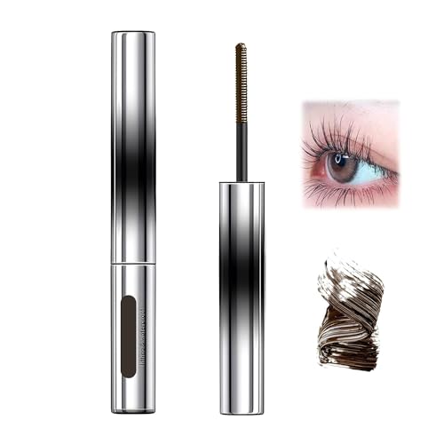 Metal Mascara - 3D Curling Eyelash Iron Mascara,Metal Mascara Wand,Iron Brush Mascara,Bristleless Metal Mascara,Fiber Mascara Long Lasting Extensions Waterproof Extra Slim Metal Mascara (Brown) von Goleadio