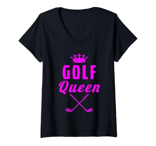 Damen Golf Queen T-Shirt mit V-Ausschnitt Damen Golf Queen T-Shirt mit V-Ausschnitt von Golf Club Golfer Golfspieler Lustiges Geschenk