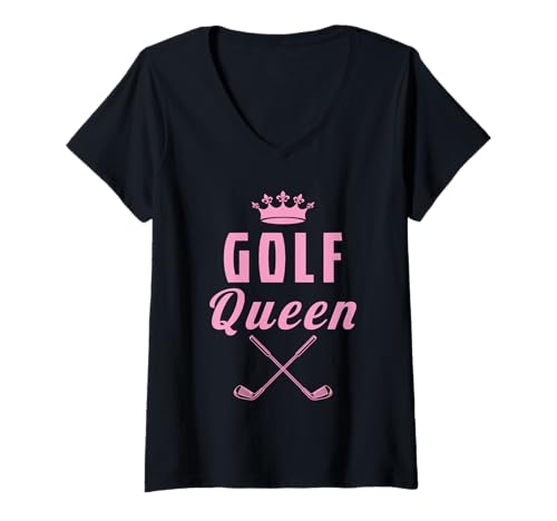 Damen Golf Queen T-Shirt mit V-Ausschnitt Damen Golf Queen T-Shirt mit V-Ausschnitt von Golf Club Golfer Golfspieler Lustiges Geschenk