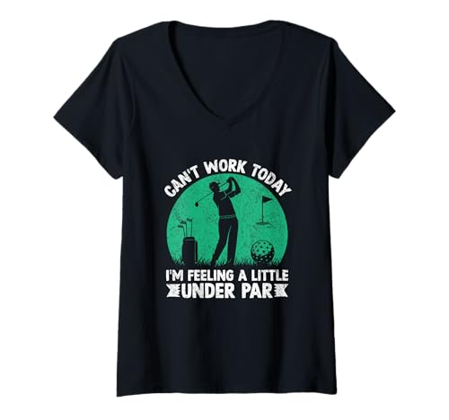 Damen Ich kann Heute Nicht Arbeiten, ich fühle Mich unterdurchschnittlich T-Shirt mit V-Ausschnitt Damen Ich kann Heute Nicht Arbeiten, ich fühle Mich unterdurchschnittlich T-Shirt mit V-Ausschnitt von Golf Enthusiasts Humor Tee Shirts