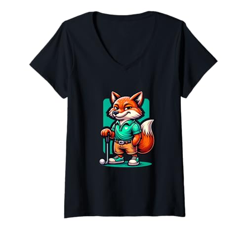 Damen Golf Füchse Cooles Motiv Für Golfer T-Shirt mit V-Ausschnitt Damen Golf Füchse Cooles Motiv Für Golfer T-Shirt mit V-Ausschnitt von Golf Füchse Stil Sport Leidenschaft