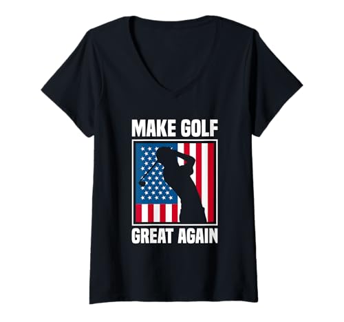Damen Make Golf Great Again Funny Golf Design T-Shirt mit V-Ausschnitt Damen Make Golf Great Again Funny Golf Design T-Shirt mit V-Ausschnitt von Golf Humor Retro Sports Men Women Kids