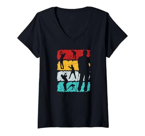Damen Golf Schläger Design für Golfspieler T-Shirt mit V-Ausschnitt von Golf Kleidung Herren Damen