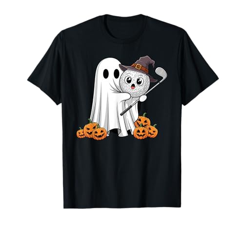 Lustiger Geist Golf Kürbis Halloween Golfer Kinder Herren Damen T-Shirt von Golf Lovers Cute Halloween Outfits for Boy Girl
