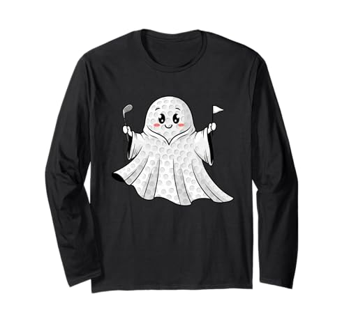 Lustiger Golfgeist Kürbis Boo Halloween Kinder Herren Damen Langarmshirt Lustiger Golfgeist Kürbis Boo Halloween Kinder Herren Damen Langarmshirt von Golf Lovers Golfer Halloween Ghost Pumpkin Outfits