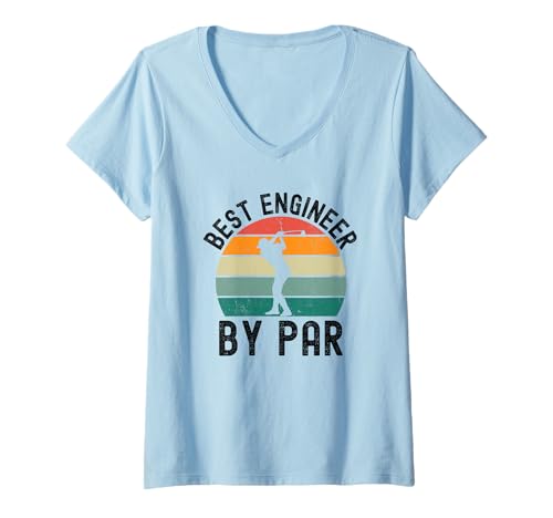 Damen Best Engineer by Par Funny Engineer Golf Humor Retro T-Shirt mit V-Ausschnitt Damen Best Engineer by Par Funny Engineer Golf Humor Retro T-Shirt mit V-Ausschnitt von Golf lover retro sunset Apparel Co.