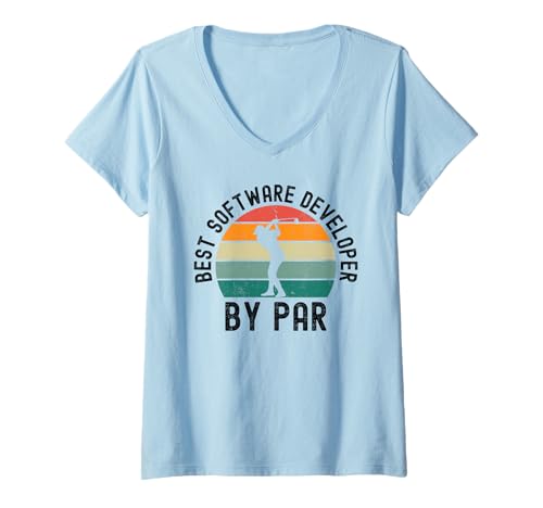 Damen Bester Software-Entwickler von par Funny Golfing Humor Retro T-Shirt mit V-Ausschnitt Damen Bester Software-Entwickler von par Funny Golfing Humor Retro T-Shirt mit V-Ausschnitt von Golf lover retro sunset Apparel Co.