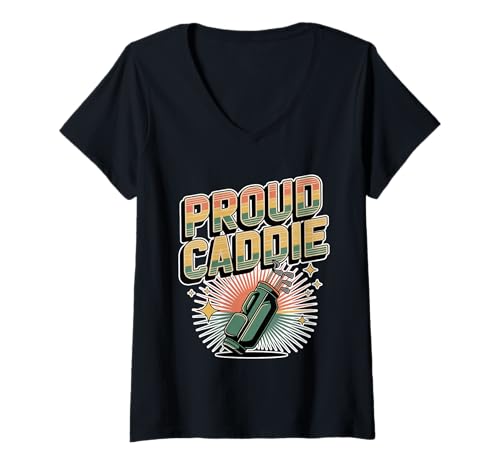 Damen Proud Caddie Golf -Assistenten -Turnierspielspiel T-Shirt mit V-Ausschnitt Damen Proud Caddie Golf -Assistenten -Turnierspielspiel T-Shirt mit V-Ausschnitt von Golf stolzer Caddy Humor