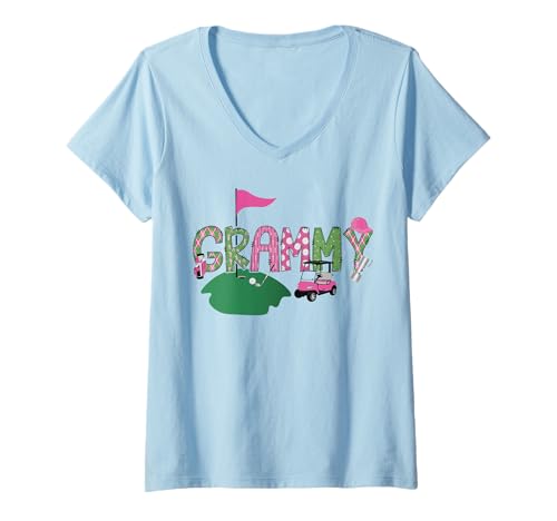 Damen Golf Grammy Hole In One Golf 1. Geburtstag Party T-Shirt mit V-Ausschnitt Damen Golf Grammy Hole In One Golf 1. Geburtstag Party T-Shirt mit V-Ausschnitt von Golfer 1St Birthday Family Matching
