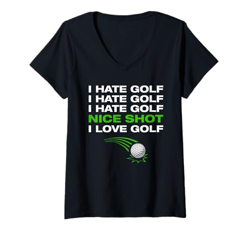 Damen I Love Golf lustiges Golf Golfen Golfer T-Shirt mit V-Ausschnitt Damen I Love Golf lustiges Golf Golfen Golfer T-Shirt mit V-Ausschnitt von Golfer Sprüche & lustige Golfspieler Outfits
