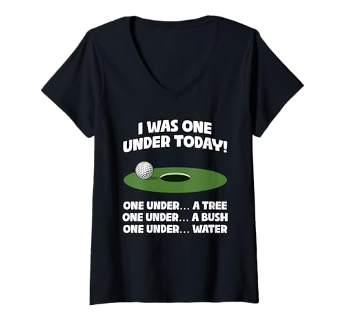 Damen I was one Under Today! lustiges Golf Golfen Golfer T-Shirt mit V-Ausschnitt Damen I was one Under Today! lustiges Golf Golfen Golfer T-Shirt mit V-Ausschnitt von Golfer Sprüche & lustige Golfspieler Outfits