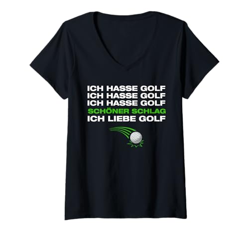 Damen Ich Liebe Golf lustiges Golf Golfen Golfer T-Shirt mit V-Ausschnitt Damen Ich Liebe Golf lustiges Golf Golfen Golfer T-Shirt mit V-Ausschnitt von Golfer Sprüche & lustige Golfspieler Outfits