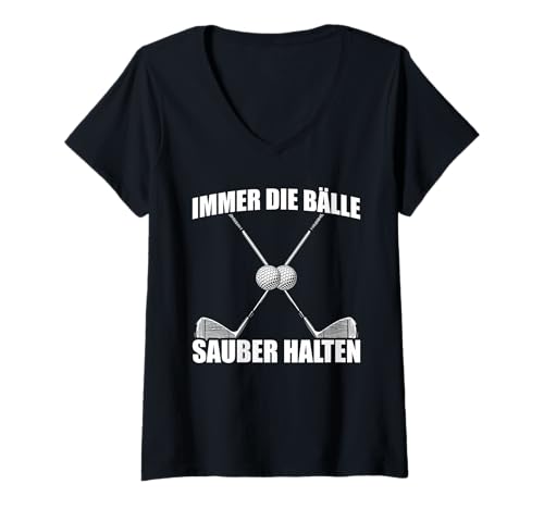Damen Immer die Bälle sauber halten lustiges Golf Golfen Golfer T-Shirt mit V-Ausschnitt Damen Immer die Bälle sauber halten lustiges Golf Golfen Golfer T-Shirt mit V-Ausschnitt von Golfer Sprüche & lustige Golfspieler Outfits
