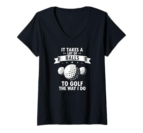 Damen Freche Golfer Mit Humor Und Selbstbewusstsein T-Shirt mit V-Ausschnitt Damen Freche Golfer Mit Humor Und Selbstbewusstsein T-Shirt mit V-Ausschnitt von Golfhelden Die Den Platz Beherrschen