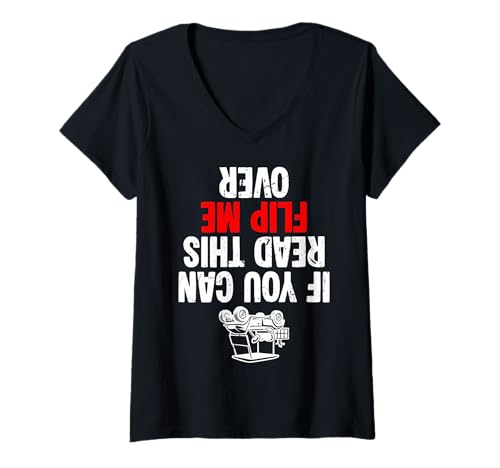 Damen If You Can Read This Flip Me Over Golf Cart T-Shirt mit V-Ausschnitt Damen If You Can Read This Flip Me Over Golf Cart T-Shirt mit V-Ausschnitt von Golfwagen Design Idee Golfer