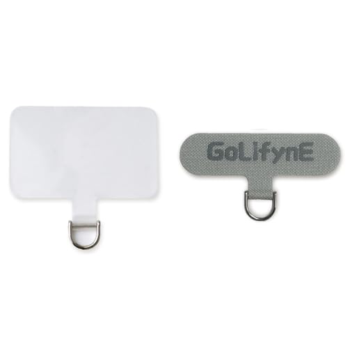 Golifyne Universal Handykette Halterung Patch | Phone Lanyard & Armband Strap Tether Tabs zum umhängen | Handyhalterung Pads für alle Smartphone/iPhone/Samsung/Huawei | Grau und Transparent von Golifyne