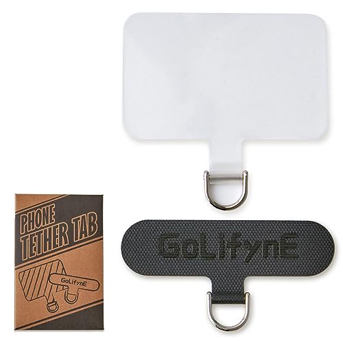 Golifyne Universal Handykette Halterung Patch | Phone Lanyard & Armband Strap Tether Tabs zum umhängen | Handyhalterung Pads für alle Smartphone/iPhone/Samsung/Huawei | Schwarz und Transparent Golifyne Universal Handykette Halterung Patch | Phone Lanyard & Armband Strap Tether Tabs zum umhängen | Handyhalterung Pads für alle Smartphone/iPhone/Samsung/Huawei | Schwarz und Transparent von Golifyne