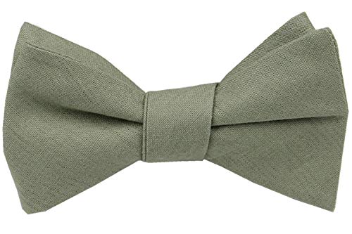 Gollate Herren-Fliege aus massivem Leinen, zum Selbstbinden – klassische Schmetterlings-Fliegen – Hochzeits-Fliege, Salbeigrün, Large Gollate Herren-Fliege aus massivem Leinen, zum Selbstbinden – klassische Schmetterlings-Fliegen – Hochzeits-Fliege, Salbeigrün, Large von Gollate
