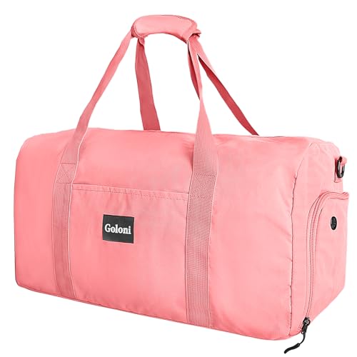 Goloni Große Reisetasche für Damen, 55,9 cm, mit Schuhfach für Reisen, Fitnessstudio, Workout, Kleidung, Gepäck, Übernachtungstaschen, Pink von Goloni