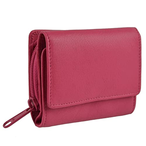 Golunski Damen Mädchen KLEIN Compact Leder Reißverschluss Around PORTEMONNAIE/portmonee Handy - Rosa von Golunski