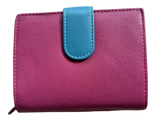 Golunski RFID-blockierende Ledergeldbörse, kompaktes dreifach gefaltetes Design, Rot und Marineblau, 11 x 9 x 3 cm, rose, Compact, Dreifach gefaltet von Golunski