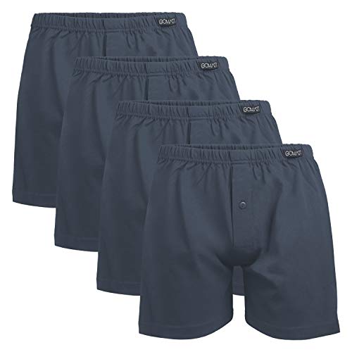 Gomati Herren Jersey Boxershorts (4 Stück) Stretch Unterhose aus Baumwolle - Anthrazit 4XL/10 von Gomati