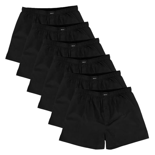 Gomati 6er Pack Herren Boxershorts Webboxer - Schwarz L von Gomati