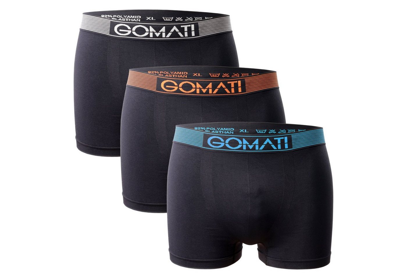 Gomati Boxershorts Herren Seamless Pants (3er Pack) Microfaser-Elasthan Boxershorts von Gomati