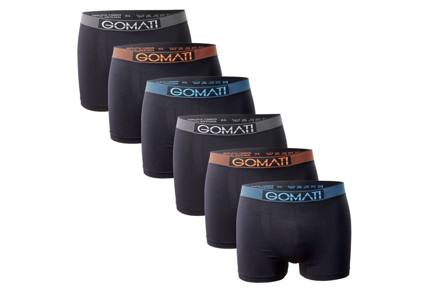 Gomati Boxershorts Herren Seamless Pants (6er Pack) Microfaser-Elasthan Boxershorts von Gomati
