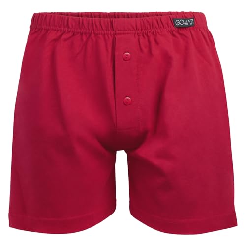 Gomati Herren Jersey Boxershorts (1 Stück) Stretch Unterhose aus Baumwolle - Deepred 3XL/9 von Gomati